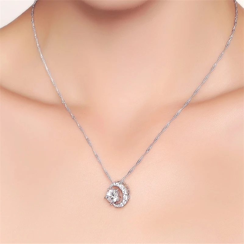 

Silver 925 Necklace Moon Pendants for Women Colgante De Ley 925 Mujer Bijoux or Bizuteria Gemstone Necklace Jewelry 925 Pendants