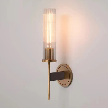 

Glass Wall Lamps Modern Wall Sconces Bedroom Bedside Lamps Corridor Aisle Balcony Dinning room Bronze Copper Wall LED Lighting