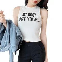 Fashion Women Letter Print Knitted Tank Top O-Neck Pullover Top Female Sexy Sleeveless Skinny Casual Top Tees 2019 New Arrival Fashion Women Letter Print Knitted Tank Top O-Neck Pullover Top Female Sexy Sleeveless Skinny Casual Top Tees 2019 New Arrival
