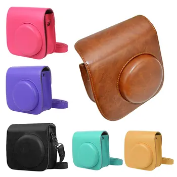 

For Fujifilm Instax Mini 8/9/8 Instant Camera Bag Case with Strap Purple/Black/Yellow/Green/Rose Red/Brown
