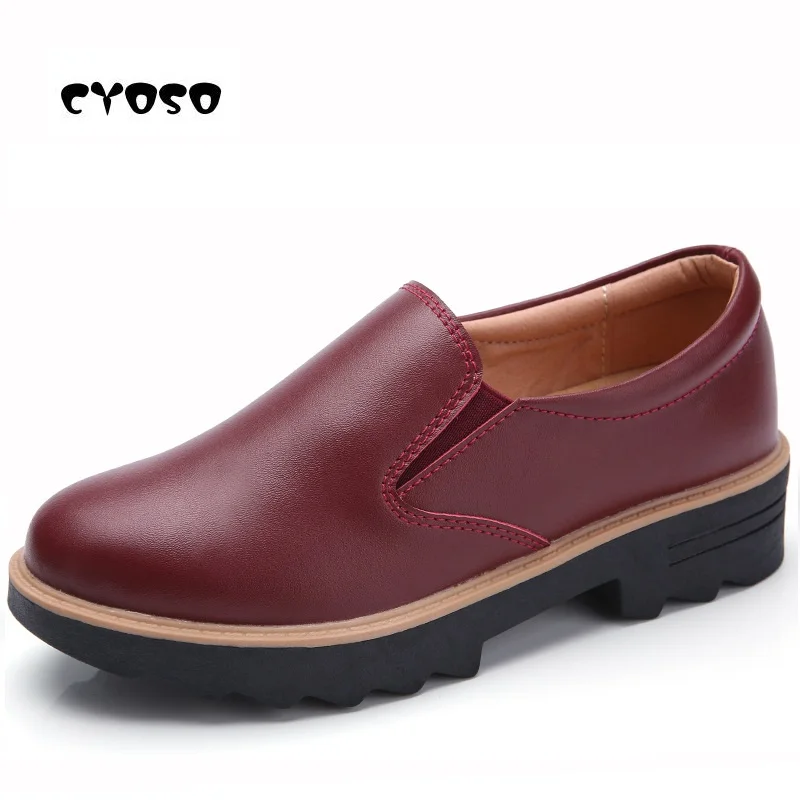 

CYOSO 2019 Spring Women Flats Sneakers Shoes Women Slip on Flat Loafers Genuine Leather Shoes Handmade Ladies Oxfords Shoes
