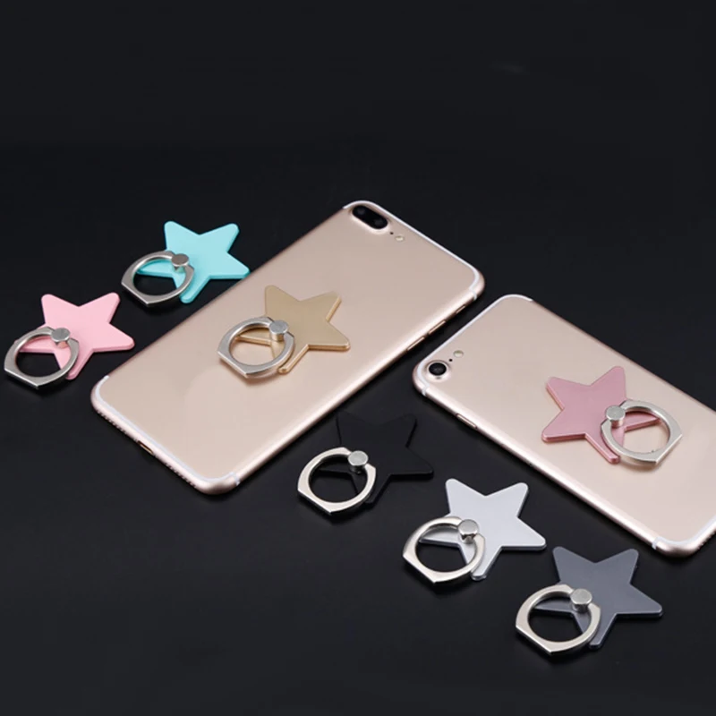 360° Phone Finger Ring Holder Five-pointed star Universal Accessories Grip Desk Stand Mount Mobile Cell Phone sent phone holder