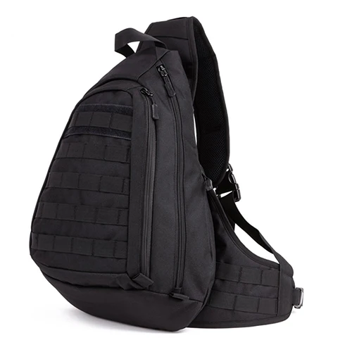 Новая полевая тактическая нагрудная Сумка-слинг для спорта на открытом воздухе, на одно плечо, Мужская большая дорожная сумка-рюкзак для путешествий, усовершенствованная тактическая сумка - Цвет: Black