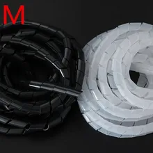 Спиральная оберточная лента SWB-10 диаметром 10 мм длиной около 10 м, черно-белый корпус кабеля, втулка для обмотки труб, спиральная обертка