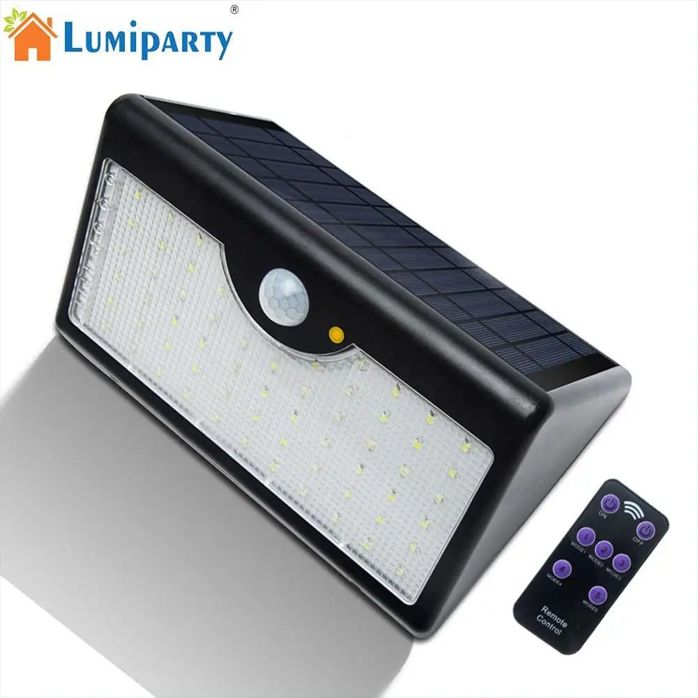 

LumiParty Solar-Powered 60 LEDs Solar Light Waterproof Remote Control LED Garden Solar Lamp Wall Light