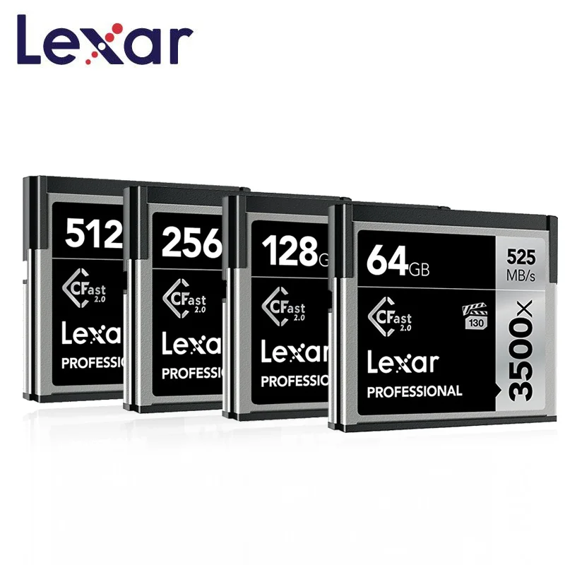 Lexar 3500X CF карт 525 МБ/с. 64 Гб 128 256 512 CFast 2,0 профессионалами Камера флэш-карты памяти 3D 4K видео памяти