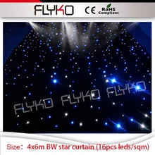 4 м x 6 м LED Starlight фон один цвет синий и белый светодиод мигает Свадебные занавес звезды Свадебные DJ украшения