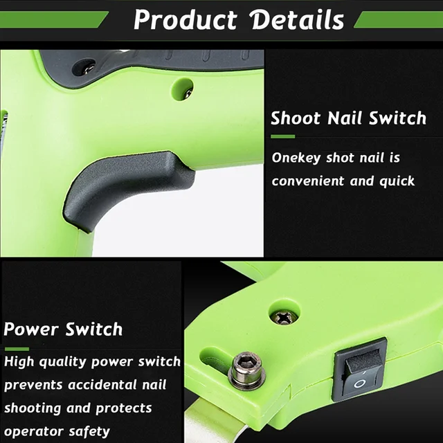 Doersupp 2 in 1 1800W 220v Dual Use Framing Tacker Electric Staple Tools Straight Nail 10-30mm Code Nail 10-22mm Power Tools