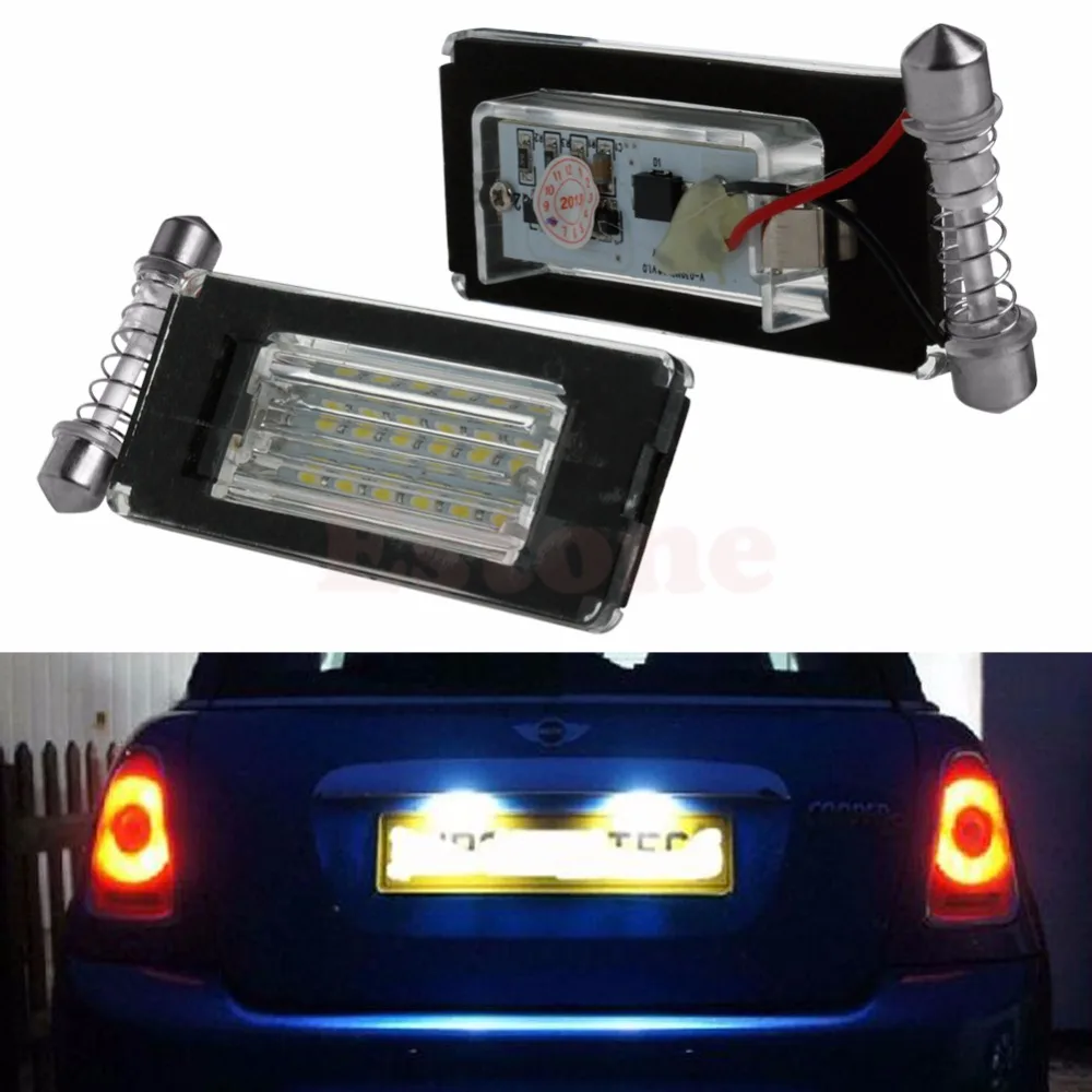 1Pair 18SMD License Plate Light LED Error Free Lamp For MINI Cooper R56