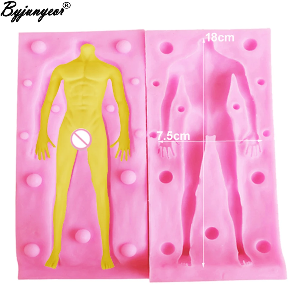 

M2068 Men Whole Body Silicone Mold Cake Dessert Decorators Fondant Chocolate 3D Soap Molds Fondant Silicone Moulds