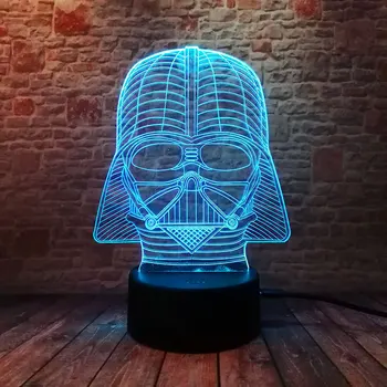 

Star Wars Darth Vader Figure Model 3D Illusion LED Lamp Colourful NightLight Glow in the Dark Night Desk Decor Limunious Toys