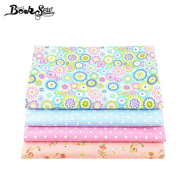 Download Booksew Cotton Fabric 4PCS/lot 40cmx50cm floral dots ...