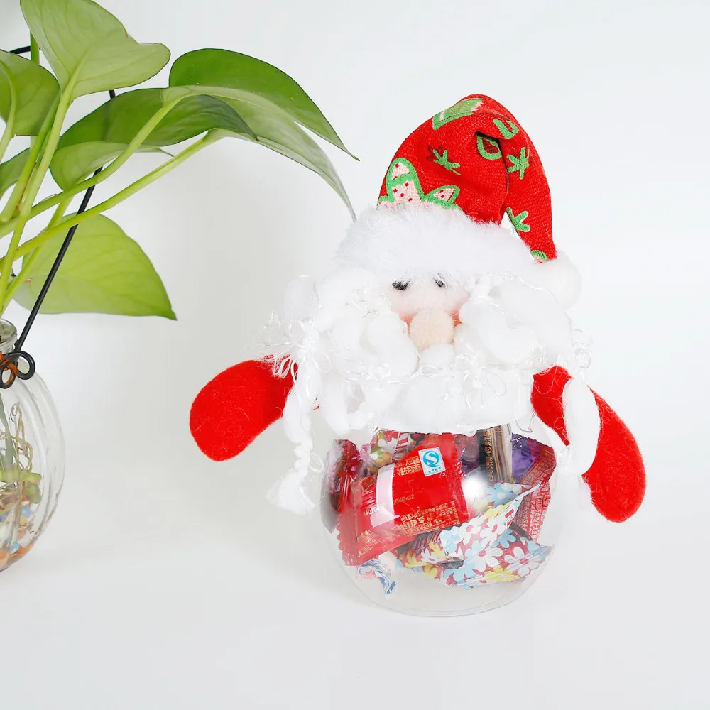 Новые рождественские банки для конфет, детская бутылка для конфет, милая карамельная трось сandy cans олень/снеговик/Санта Клаус 15x14 см, 1 шт