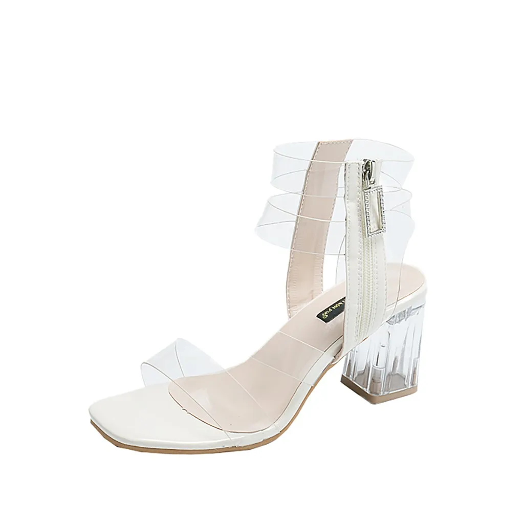

JAYCOSIN 2019 PVC Jelly Sandals Crystal Leopard Open Toed High Heels Women Transparent Heel Sandals Slippers Discount Pumps