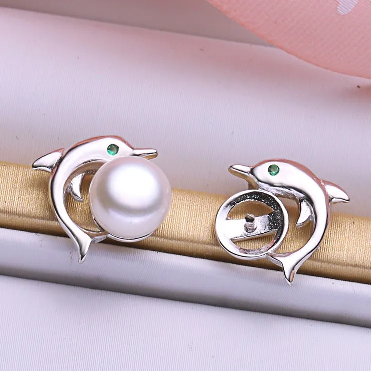 

Fashion Pearl Earrings Mountings, Beautiful Dolphine Earrings Findings, Earrings Settings Jewelry Stud Earrings Accessories