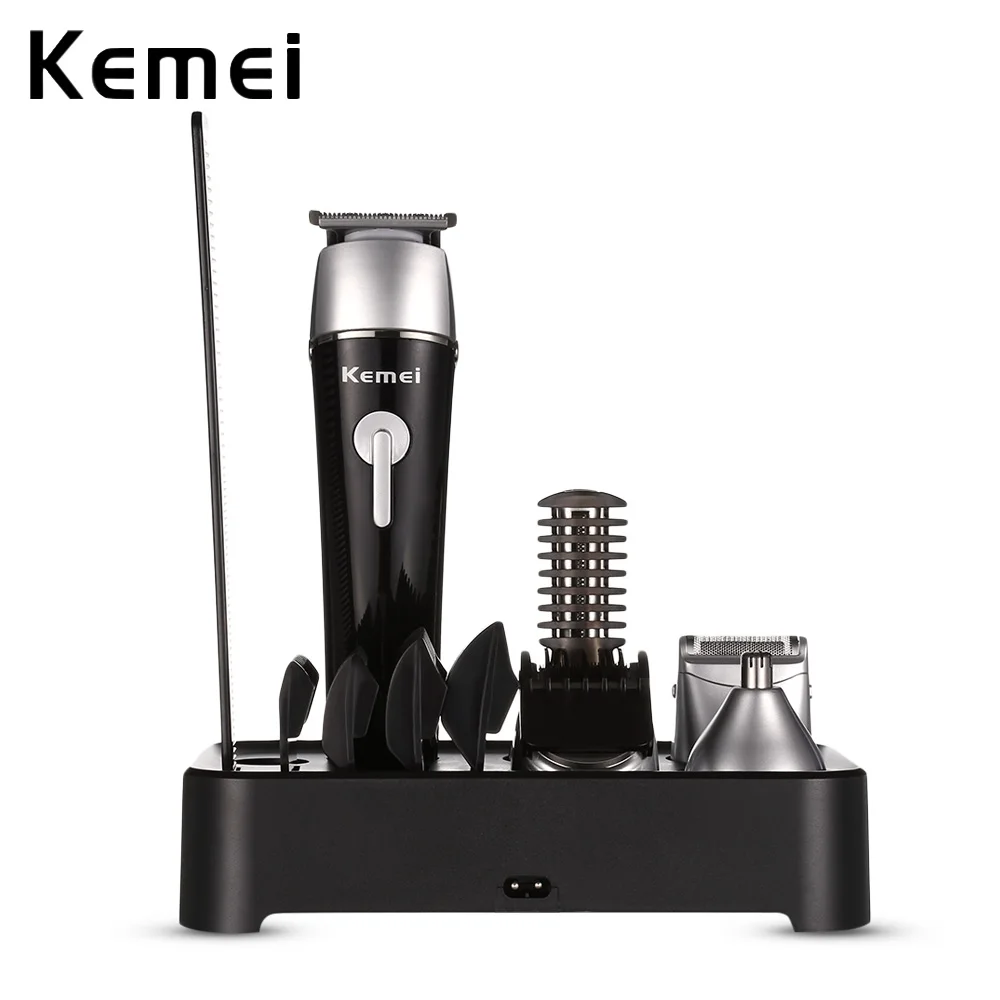 

Kemei 5 In 1 Washable Professional Hair Clipper Electric Hair Trimmer Nose Ear Body Beard Trimmer Shaver Hair Cutting Machine