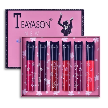 

6pcs Velvet Lip Gloss Set Waterproof Non-stick Cup Long-lasting Moisturizing Lip Glaze Liquid Lipstick Kit Makeup Products