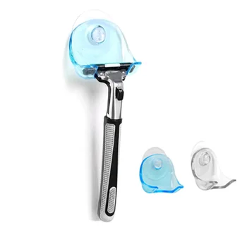 

Urijk Clear Plastic Safty Razor Rack Super Suction Cup Blue Grey Bathroom Razor Shaver Holder Storage Rack Holder Promotion
