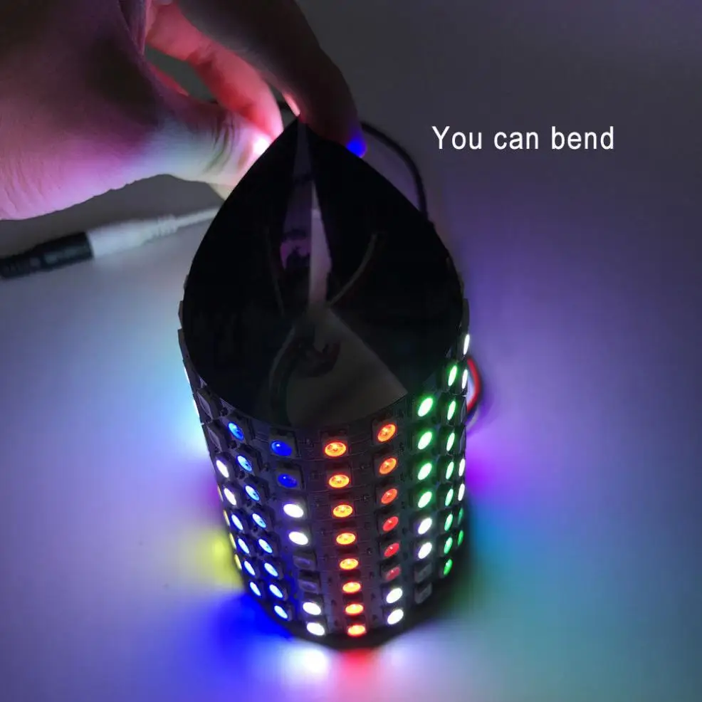 

MUQGEW 5V 16*16 Pixels WS2812B LED Flexible Panel RGB Screen Light Display String wedding ceremony light EU Plug