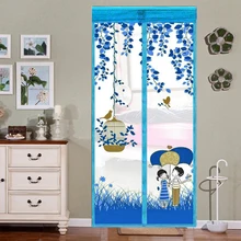 Анти Москитная занавеска магнитная сетка для двери зонтик клетка для птиц печатная сетка шифрования 6 магнитная полоса 7 пряжка сетка занавес