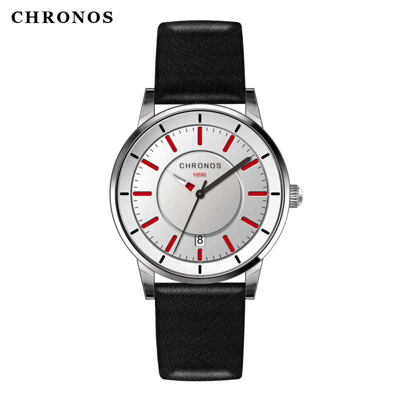 CHRONOS Men Fashion Watches Black Leather Wrist Watch Waterproof Casual Quartz Timepiece Male Analog Date Clock Montre Homme CHRONOS Men Fashion Watches Black Leather Wrist Watch Waterproof Casual Quartz Timepiece Male Analog Date Clock Montre Homme