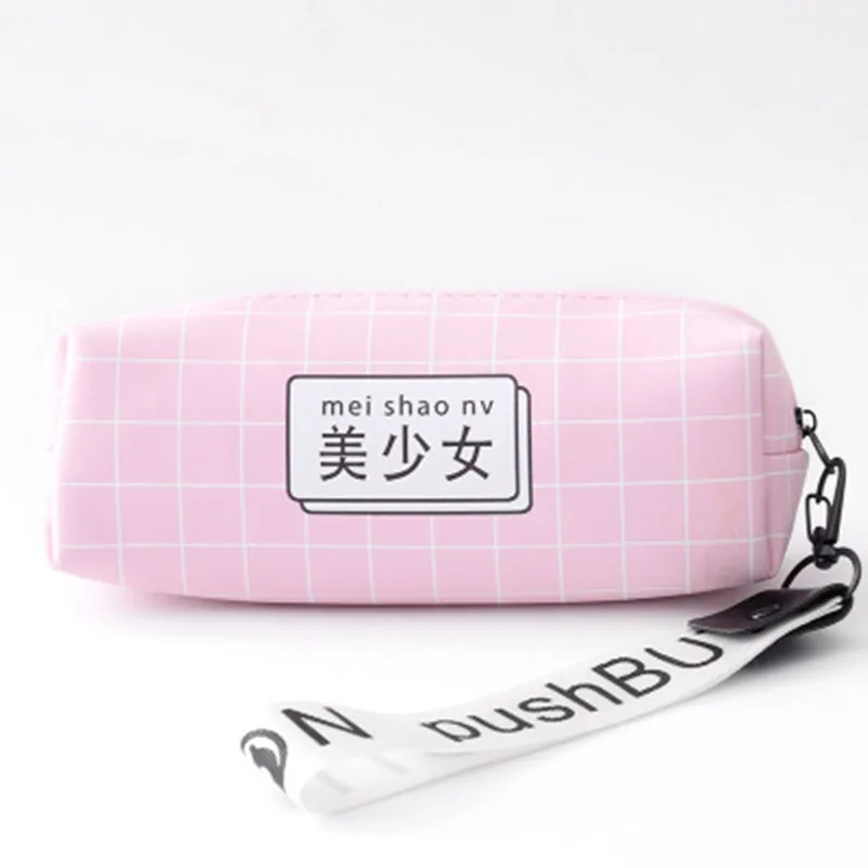 

Sample Letter Canvas pencil case for school Cute Geometric Big capacity pencilcase pen bag box Stationery pouch school supplies