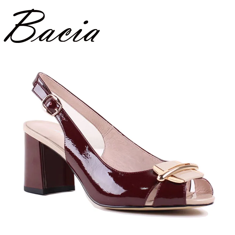 

Bacia New Sheep Skin Sandals Wine Red Decorated Shoes Open Toe Back Strap Genuine Leather Shoes Size 33-42 Handmade Sandal SA037