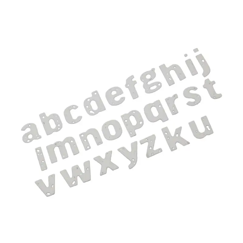 Lowercase буквенный Алфавит металлический прорезной трафарет для окраски DIY Скрапбукинг штамп для альбомов тиснение бумаги Ремесло Декор