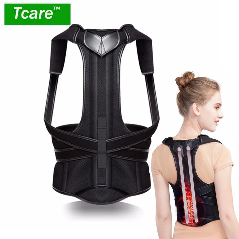 Koop 1Pcs Tcare Houding Corrector Brace Kyfose Brace Spierpijn Reliever Rugpijn Reliever Houding Ondersteuning Voor Vrouwen Mannen