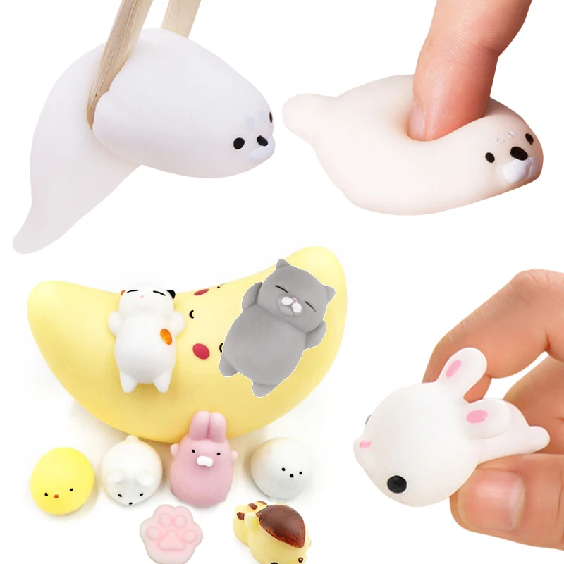 

New Mini Creative TPR Soft Multi-Color Cute Cat Anti-stress Ball Squeezing Stress Relief Gift Funny Squeeze Toy