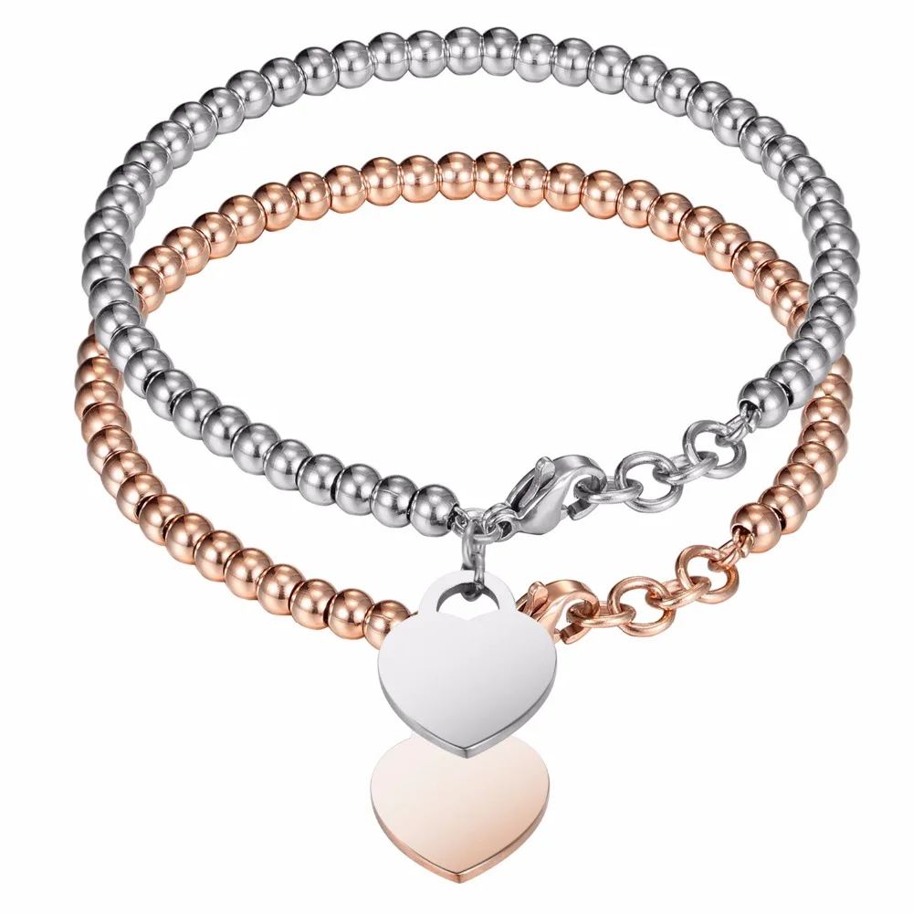 Fashion Brand Stainless Steel Rose Gold Color Better Small Ball Bead