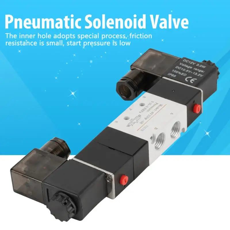 

DC 12V BSP 1/4 Solenoid Valve Normally 3 Position 5 Way Pneumatic Solenoid Valve 0.15-0.8MPa 4V230-08P