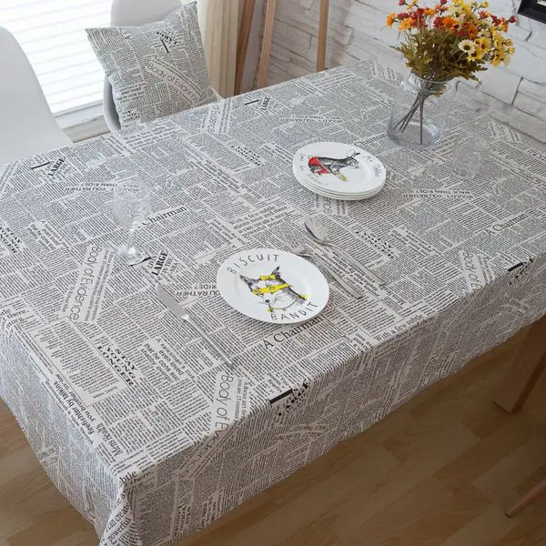 

Erope Style Linen Table Cloth Letters Print Multifunctional Table Dust Cover Tablecloth Nappe toalha de mesa Mantel ZB-53