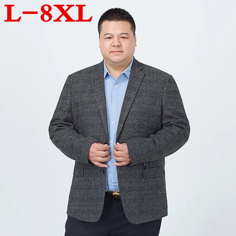 Мужской повседневный костюм размера плюс 8XL 7XL 6XL 5XL 4XL, деловой стиль, модный дизайн, мужские свободные костюмы с длинным рукавом, мужской блейзер