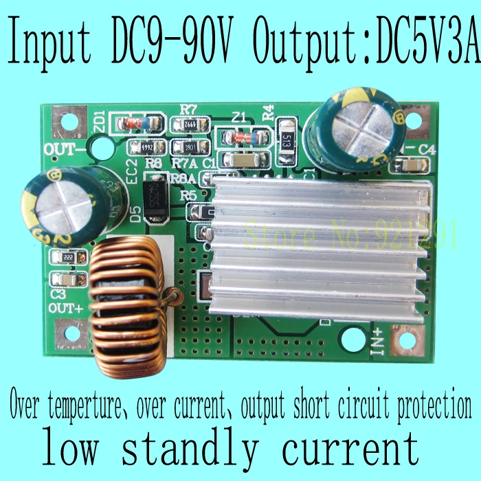 

2pcs/lot New!DC-DC Step Down Converter Module DC 9~90V 80V 72V 60V 48V 24V to 5V 3A over-current protection