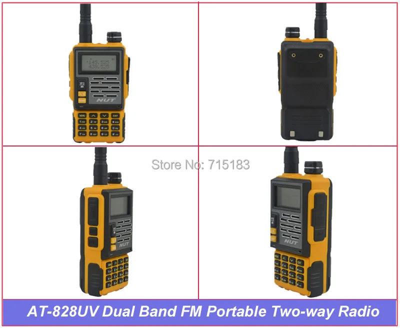 

NUT AT-828UV 400-480MHz & 136-174MHz Dual Band 6W 128CH Portable Two-way Radio