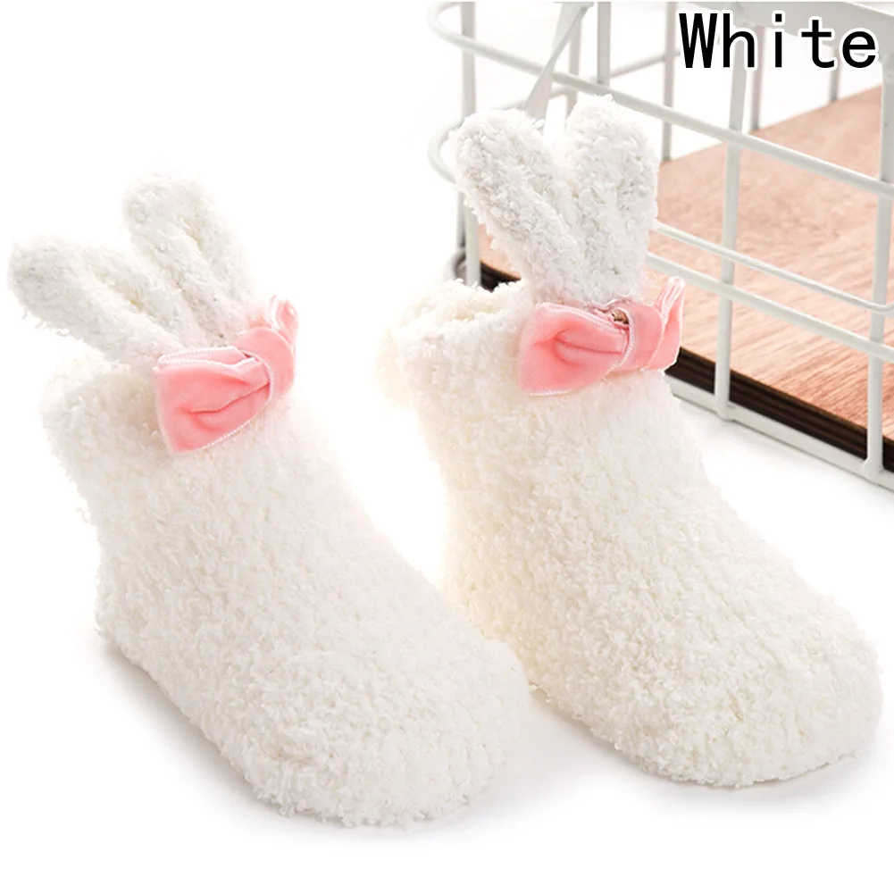 Newborn Baby Boys Girls Thicknes Pink White Cute Rabbit Ear Floor Anti