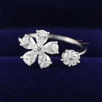 

Wholesale 925 Sterling Silver CZ Flower Charming Knuckle Mid Pinkie Toe Ring Size 4~7 A3459