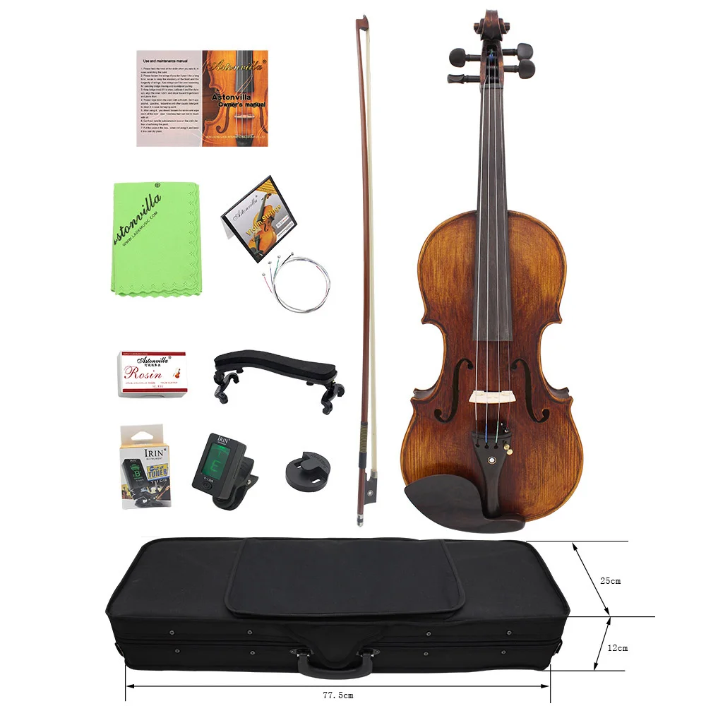 5String Blue Electric Acoustic Violin 4/4 Spruce+Maple Nice Tone Handmade #EV1 E