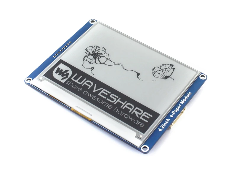 Waveshare 4,2 ''электронная бумага, 400x300, 4,2 дюймов E-Ink дисплей модуль, Цвет дисплея: черный, белый. Без подсветки, широкий угол, SPI interace