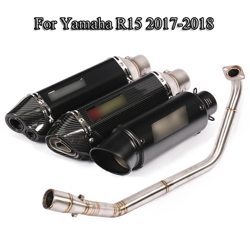 

For Yamaha R15 V3 Motorcycle Exhaust Whole Set Muffler Tail Pipe Connecting Front Link Pipe 51mm Moto Modified Slip On 2017 2018