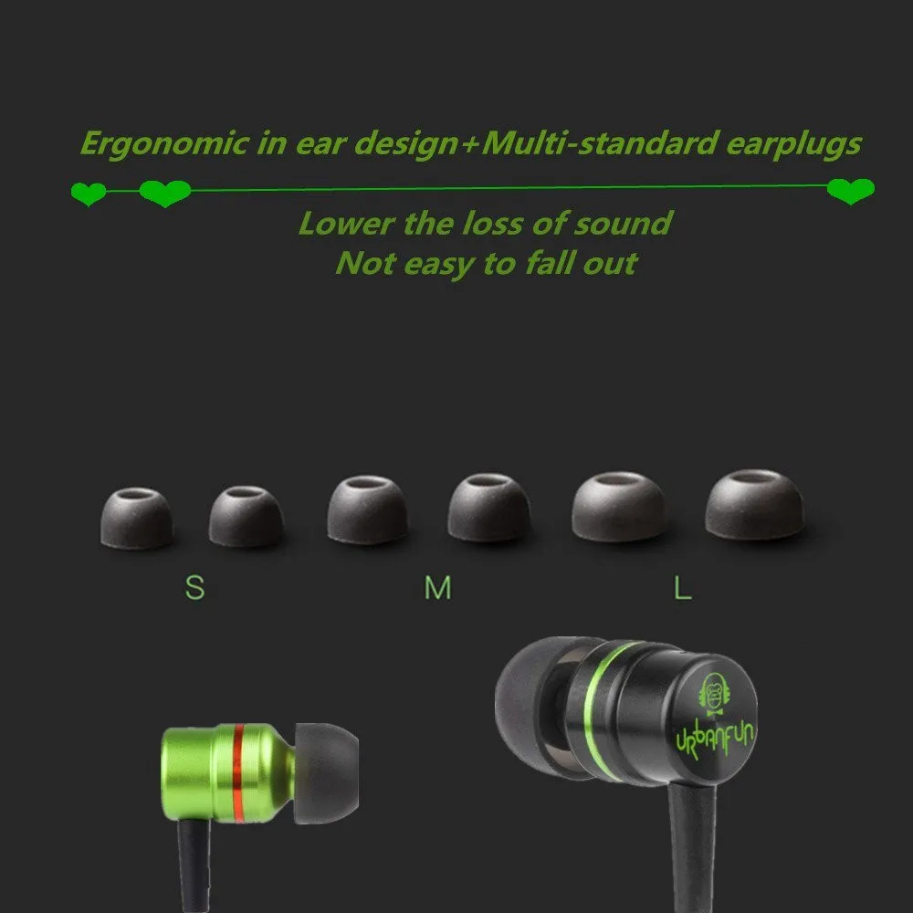 URBANFUN 3 5 мм в ухо наушники бериллия Drive металлические HiFi ушной с микрофоном|in ear