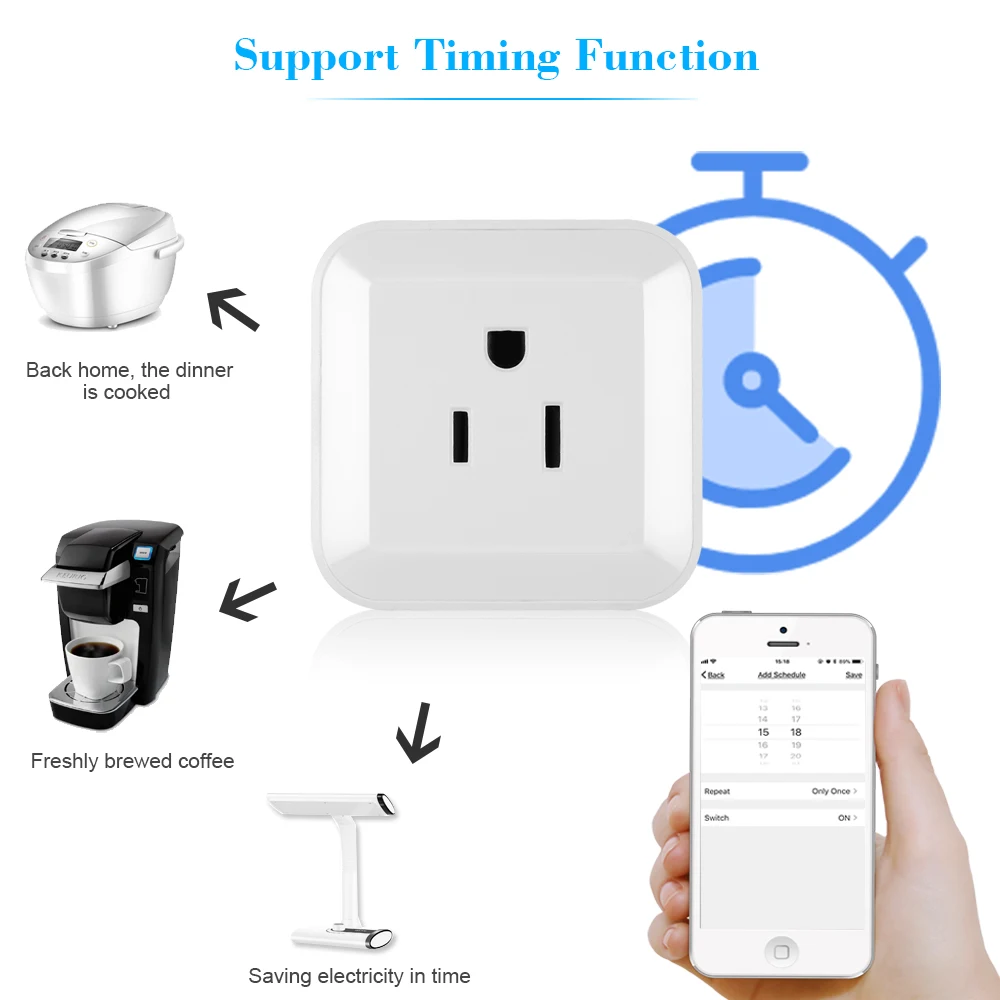 4 шт. Мини Wi-Fi Smart Plug с включения/выключения Управление Функция времени голос Управление для Amazon Alexa для дома /ifttt для TP-LINK
