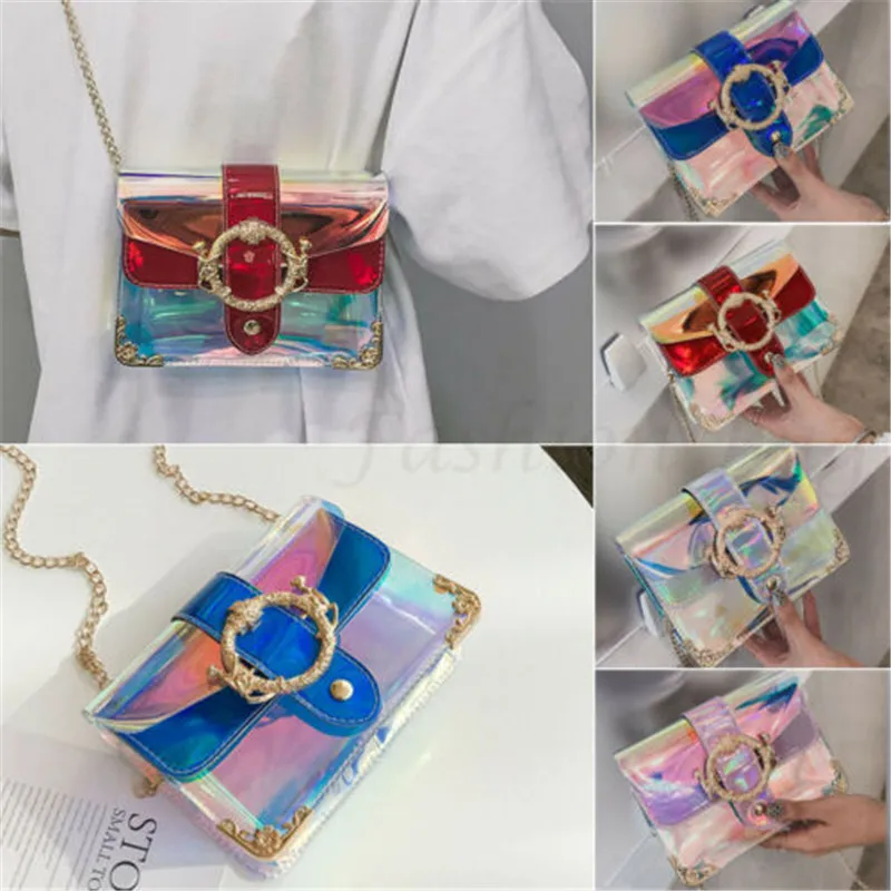 

Hot Women PVC Transparent Clear Shoulder Bag Tote Jelly 2019 New Casual Handbag