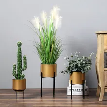 Nordic Стиль свет роскошное Кованое железо рамка с цветами Гостиная Творческий дом зеленый декоративные растения простой этаж цветочный горшок