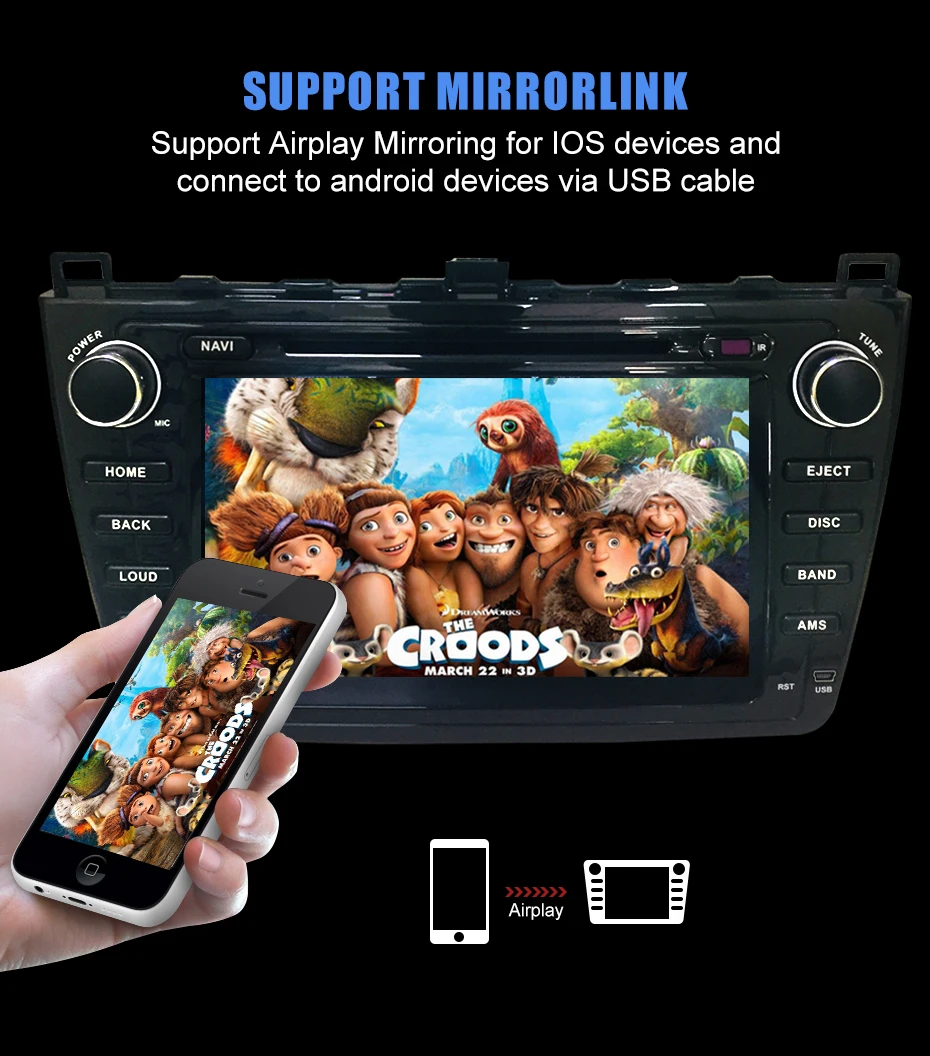 Discount KANOR Android 9.0 4+32g 8 Core IPS 2din Car Radio For Mazda 6 Ruiyi 2008 2009 2010 2011 2012 WIFI GPS DVD Player Multimedia PC 7