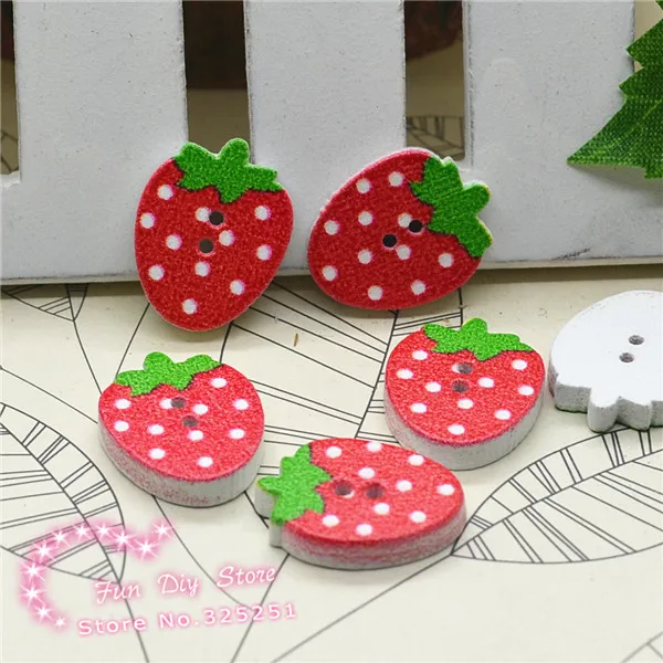 

50pcs 12x16mm strawberry sewing button 2 hole free shipping