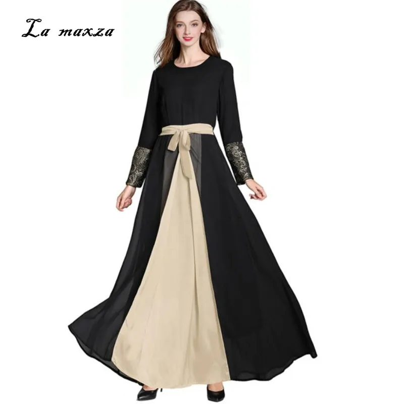 Абаи мусульманское платье макси скромное платье в полоску ислам Дубаи мусульманских женское платье одеяние мусульмане Longue