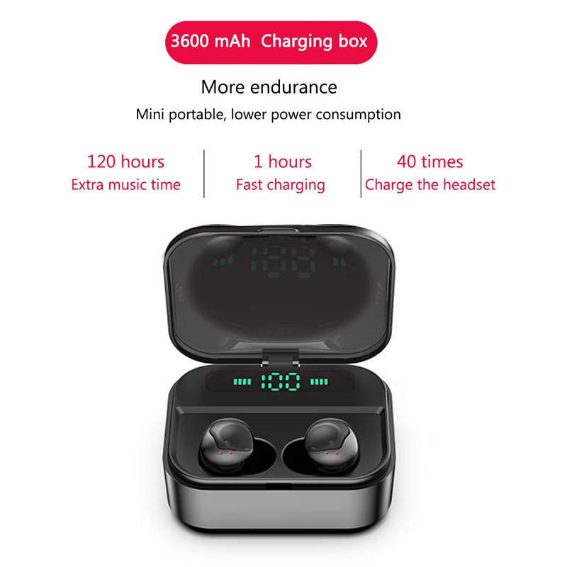 TWS Bluetooth наушники настоящие беспроводные мини водонепроницаемые с аккумулятором