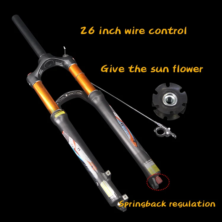 Велосипедная воздушная вилка 26 27,5 29 ER MTB, подвесная вилка для горного велосипеда, амортизация воздуха, амортизирующая линия, блокировка для более чем SR SUNTOUR EPIXON - Цвет: 26 CW black RT